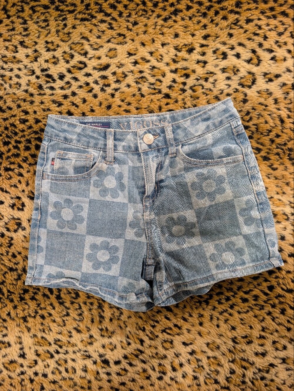 Vigoss Light Blue Denim Shorts with Button Waist